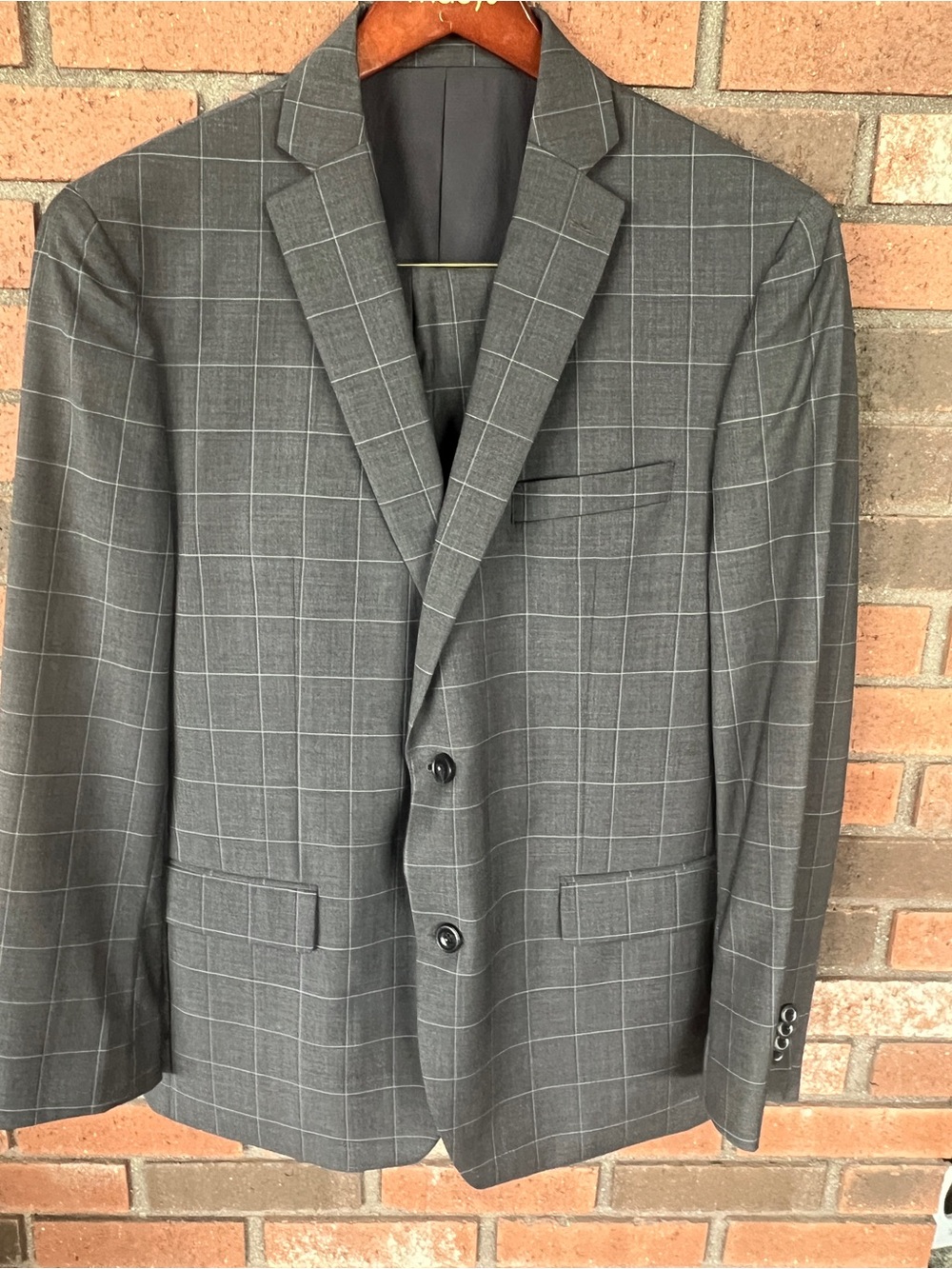 Michael Kors Charcoal Gray Windowpane Suit - Picture 3 of 14